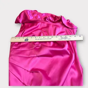 Laundry by Shelli Segal‎ Ruffled One-Shoulder satin mini Dress barbie pink thumbnail 11
