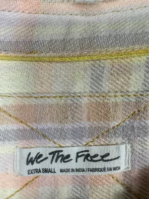Free People We The Free Dunes Pintuck‎ Flannel Tunic Pastel Plaid XS thumbnail 8