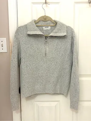 Old Navy Women’s Quarter Zip Sweater in Grey thumbnail 2