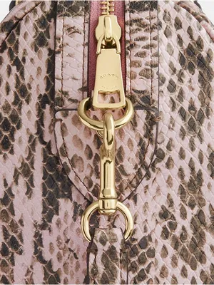 NEW Coach Rowan Pink Snakeskin Embossed Leather Satchel NWT thumbnail 5