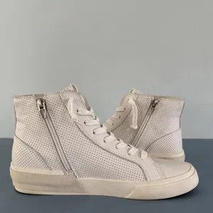 Dolce Vita Zohara White Perforated Leather High Top Sneakers‎ thumbnail 7
