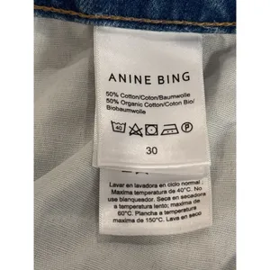 ANINE BING Jeans Nordic Blue Roy Organic Cotton Relaxed Straight Split Hem 30 thumbnail 11