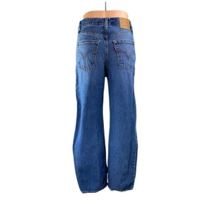 Levi's Women's Blue Medium Wash High Waisted Baggy Wide Leg Denim Jeans Pants 25 thumbnail 2