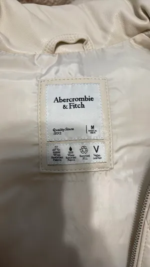 Abercrombie Puffer Leather Vegan Vest Ivory thumbnail 5