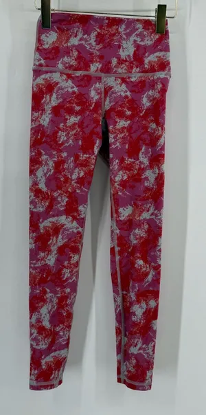 FLEO‎ pink and red leggings size small thumbnail 1