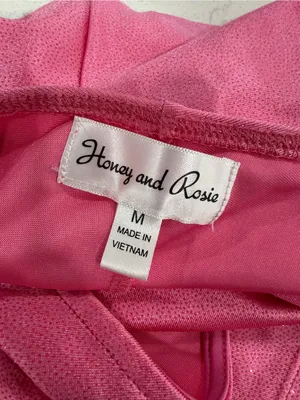 Honey and Rosie Pink Sparkle Wrap-Front Mini Dress thumbnail 2