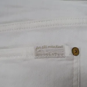 7 For All Mankind Womens White Denim Cut Off Shorts Frayed Hem Size 32 thumbnail 5