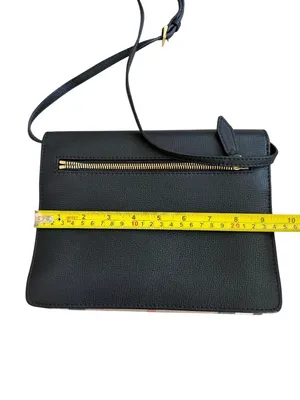 BURBERRY House Check Canvas Black Leather Macken Crossbody Bag thumbnail 13