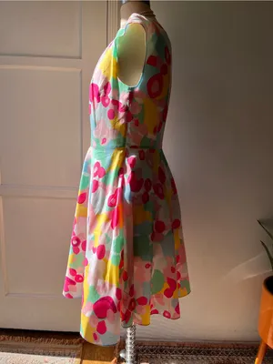 Boden• Watercolor Floral Retro Fit & Flare Cotton Dress• Sz 6 thumbnail 4