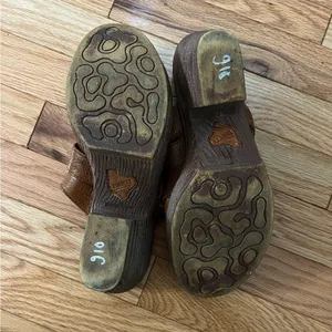 Born Pollina Platform Mules Clogs Brown Woven Leather Size 10 thumbnail 11