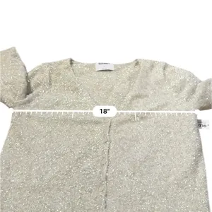 Old Navy Metallic‎ Party Cardigan Women's Small Gold Button Front Holiday thumbnail 6