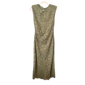 ZARA Floral Lace Midi Dress Green NWT Medium‎ thumbnail 2
