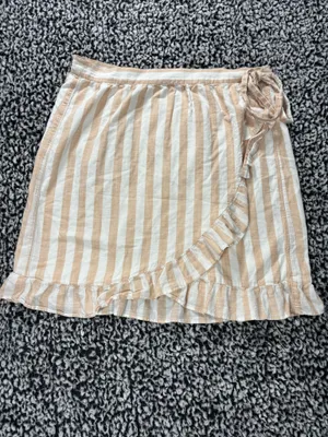 Striped Beige and White Wrap Skirt Women's Summer Skirt Nautical Coastalgrandma thumbnail 3