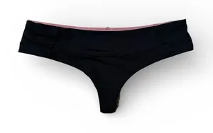 NWOT L*Space thong bikini bottoms charcoal lilac thumbnail 1