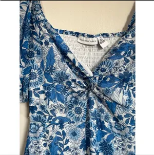 Blue and white floral dress thumbnail 3