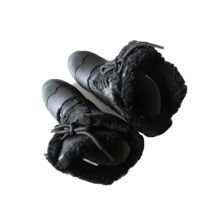 NIB HUNTER Original Shearling Lined Pac in Black Lace-up Rain Boots US 6 $235 thumbnail 3