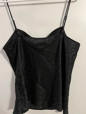 Black Cheetah Print Cowl Neck Tank thumbnail 2