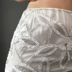 Verty • White Sequin Floral Skirt Large thumbnail 4