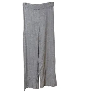 Gray Ribbed Knit Off Shoulder Top and Wide Leg Pants Set XL ODL2582 thumbnail 4