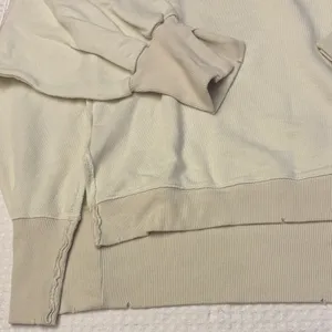 NEW! WE THE FREE PEOPLE Camden LARGE Gray Opal Cream Off-Shoulder Sweatshirt thumbnail 7