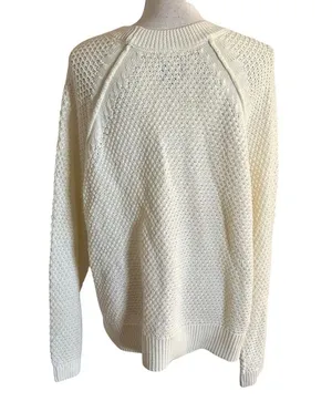 Gap Size XL Crewneck Textured Knit Sweater Jumper Creamy White Ivory thumbnail 2