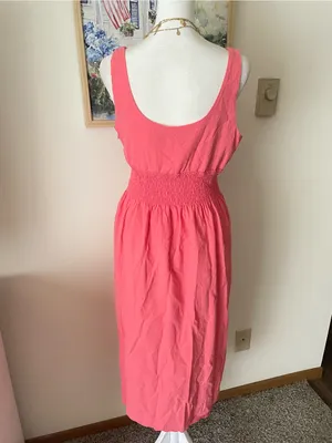 Tuckernuck Pomander Place Blossom Pink Wimberly Dress Preppy 100% Cotton Medium thumbnail 6
