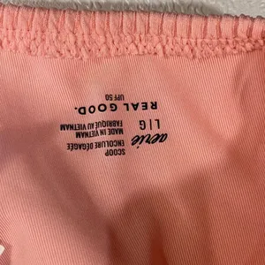 Aerie Real Good Ribbed Bikini Top Pink Scoop Neck Cutout Swimsuit Large thumbnail 3