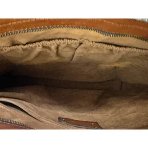 PATRICIA NASH Brown Leather Front Pocket Zipper Closure Top Handle Shoulder Tote thumbnail 15