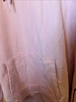 Hollister Light Pink French Terry Hoodie with Black Script Large thumbnail 4