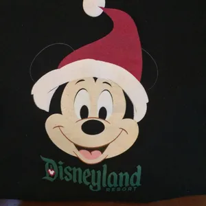 Disney parks Christmas Mickey Santa black sweatshirt large thumbnail 8