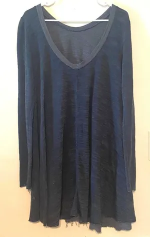 Women's FP Beach Long Sleeve Swing Dress Navy Blue Size Medium Free People‎ thumbnail 1