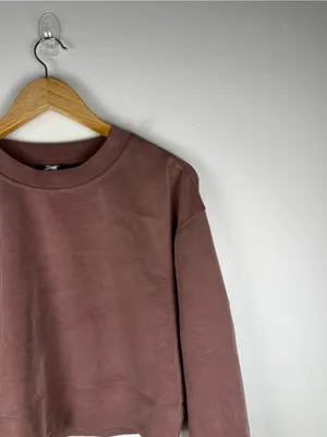 Lululemon Softstreme Perfectly‎ Oversized Cropped Crew Pink Women’s Sz 0 thumbnail 5