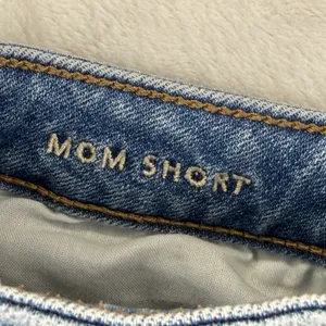 American Eagle Womens Size 4 Floral Embroidered Distressed Denim Mom‎ Shorts M thumbnail 4
