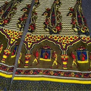 Earthbound Boho Paisley Palazzo Pants Wide Leg Flowy Festival Large Mughal Motif thumbnail 6