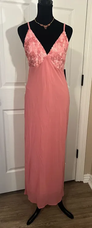 Sexy pink floral wedding guest dress thumbnail 1