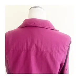 REI Hiking Shirt Womens M Magenta Mesh Lined Long Sleeve Button Down Gorpcore thumbnail 7
