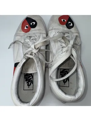 Vans CDG White Low Women's 8.5 Men's 7 Sneakers Shoes Commes De Garçon thumbnail 6
