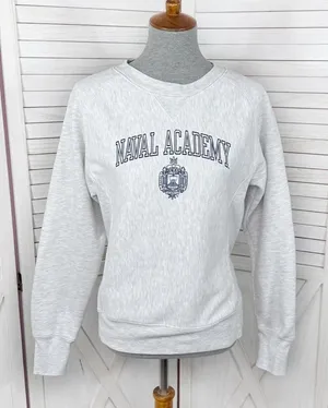 Pro Edge Campus Naval Academy Reverse Weave‎ Sweatshirt Light Grey Medium Gray thumbnail 1