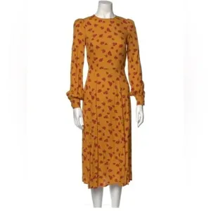 NWT Reformation Josephine in Yellow Amelia Vintage Rose Floral Midi Dress 10 thumbnail 3