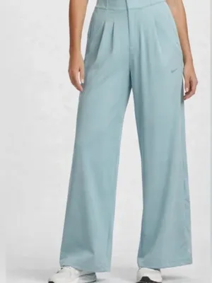 NWT Nike Dri-Fit Trousers Wide Leg Workout Training Pant Aqua Blue Medium thumbnail 3