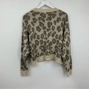 American Eagle Outfitters Leopard Sweater Size Medium Boho Fall Soft Lightweight thumbnail 8