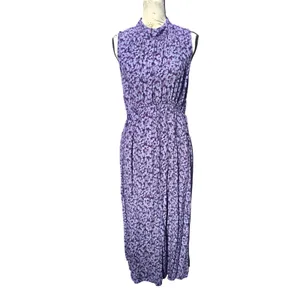 A New Day Purple Floral Mock Neck Sleeveless‎ Midi Dress Womens Size Medium thumbnail 2
