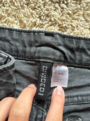 H&M Black High-Rise Distressed Button-Fly Jeans thumbnail 3