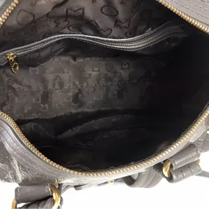 Marc by Marc Jacobs Leather Bag Totally Turnlock Shifty Satchel Gray Purse XBody thumbnail 9