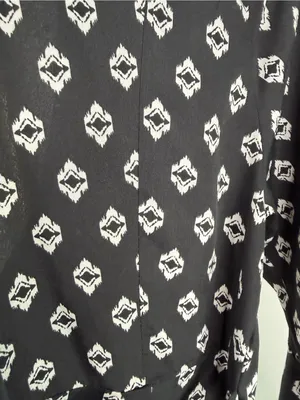 Abercrombie & Fitch XS Black Geometric Print Bell Sleeve Mini Dress thumbnail 13