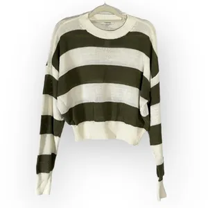J.Crew Loose-Knit Crewneck Sweater Women's Small Off White Green Long Sleeve NWT thumbnail 3
