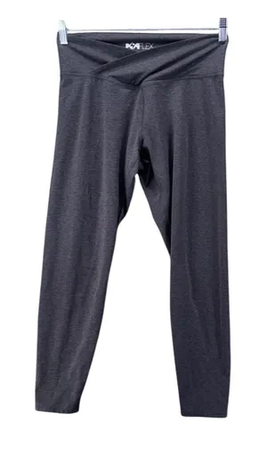 Popflex Gray Crossover Cropped Leggings Size Large Heathered Activewear Yoga thumbnail 1