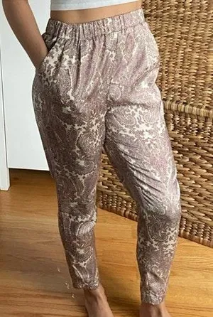 Forever 21 Paisley Print Silky Trouser Pants thumbnail 2