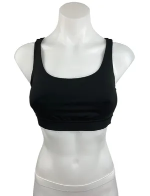 Lululemon Black Scoop Neck Criss Cross Strappy Yoga Athletic Sports Bra Size S thumbnail 1