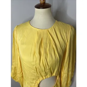 New Farm Rio Yellow Cutout Piped Ring Midi Dress Small thumbnail 7